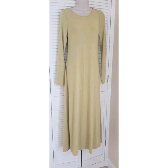 NEW FREE PEOPLE AUBRE OPEN-BACK ESSENTIAL YELLOW MAXI DRESS SZ MEDIUM - Picture 3 of 6